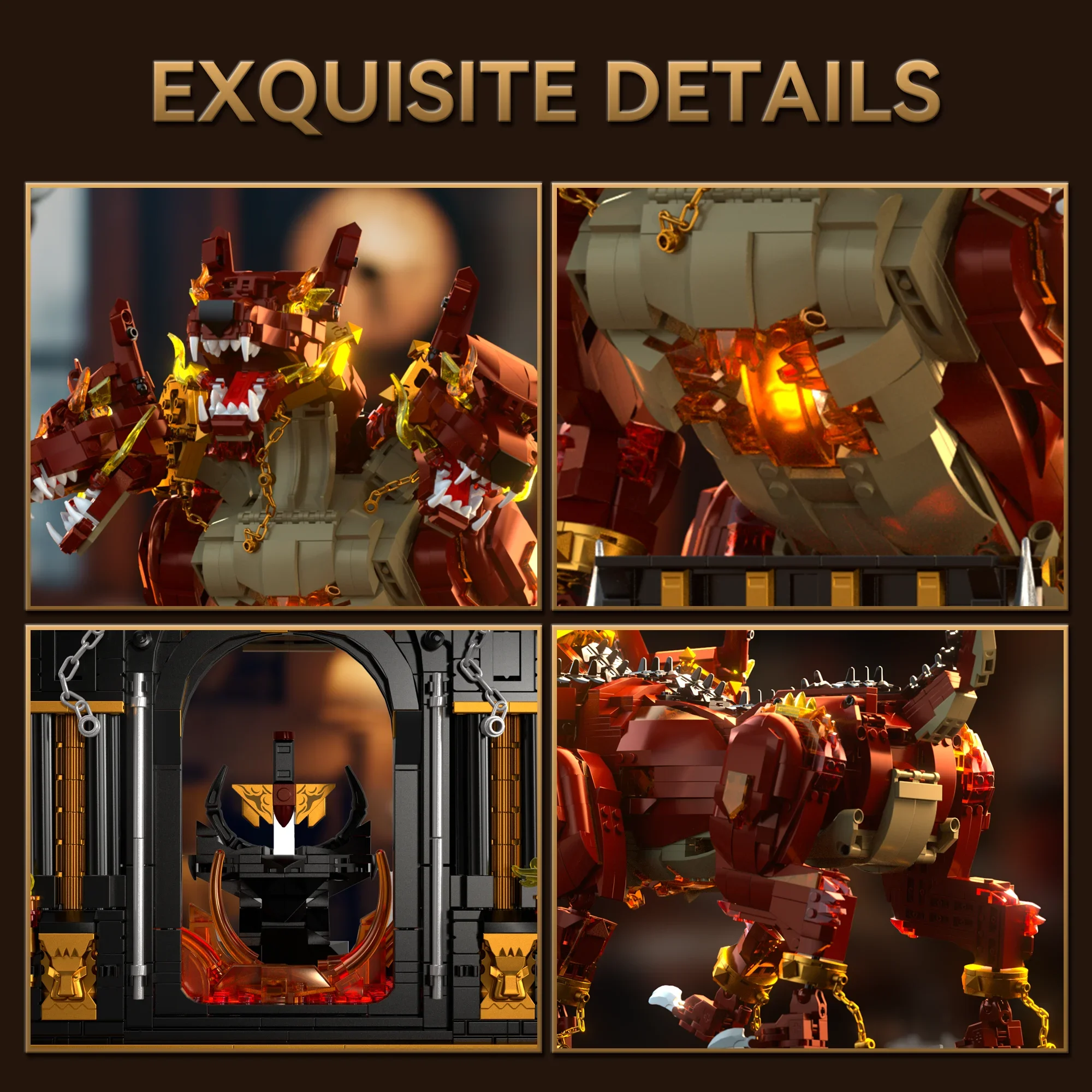 2317PCS MOC Hell Driekoppige Hond Bouwstenen Film Cerberus van de Inferno Model Splicing Montage Baksteen Puzzel speelgoed Gift