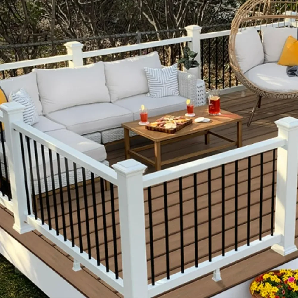 Venda quente de móveis de jardim - 25 pacotes de balústres de deck de alumínio preto de 32 "x 3/4" - eixos quadrados para decks de madeira e composto,