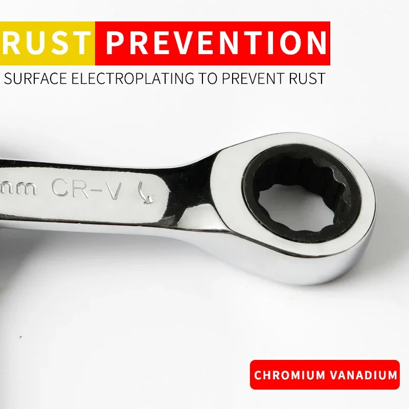 Imagem -02 - Crv Quick Open Combinação Reversível Stubby Spanner Punho Curto Catraca Chave Soquete Ferramenta de Reparo Automático 1019 mm 72 Dente Pcs
