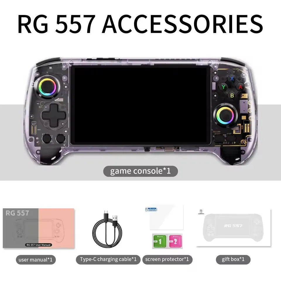 

2025 An bernic Rg557 Retro Boyconsolas De Videojuegos 5.48 Inches Amoled Hd Screen Android 14 Handheld Video Game Gaming Console