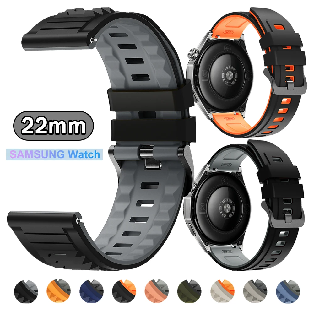 22 mm Silikon-Sportarmband für Samsung Galaxy Watch 3 45 mm Gear S3 Classic 46 mm Herren Damen Ersatzarmband Zubehör
