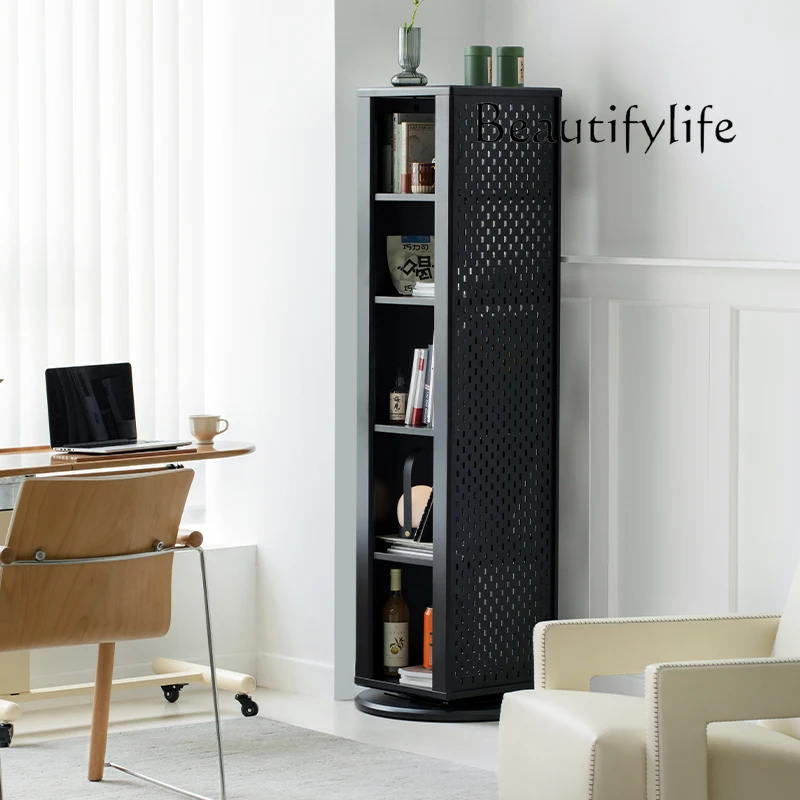 

Full-length mirror bookshelf integrated floor mirror Nordic style rotating bookshelf floor-to-ceiling storage rack