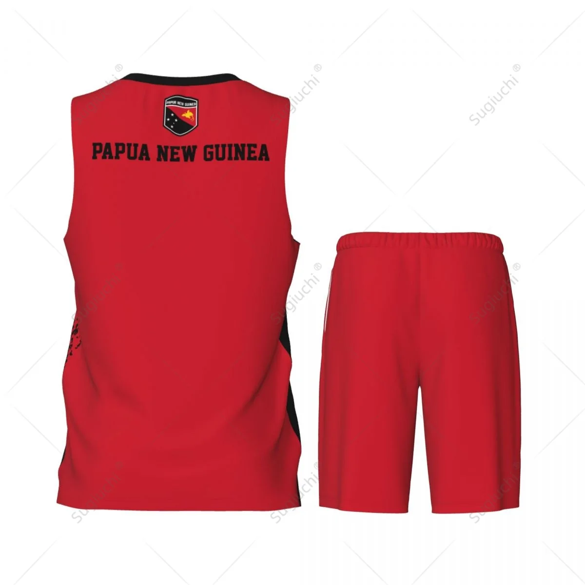 Team-up Papua New Guinea Flag Grain Men Basketball Jersey Set Shirt & Pants Sleeveless Custom Name Nunber Exclusive