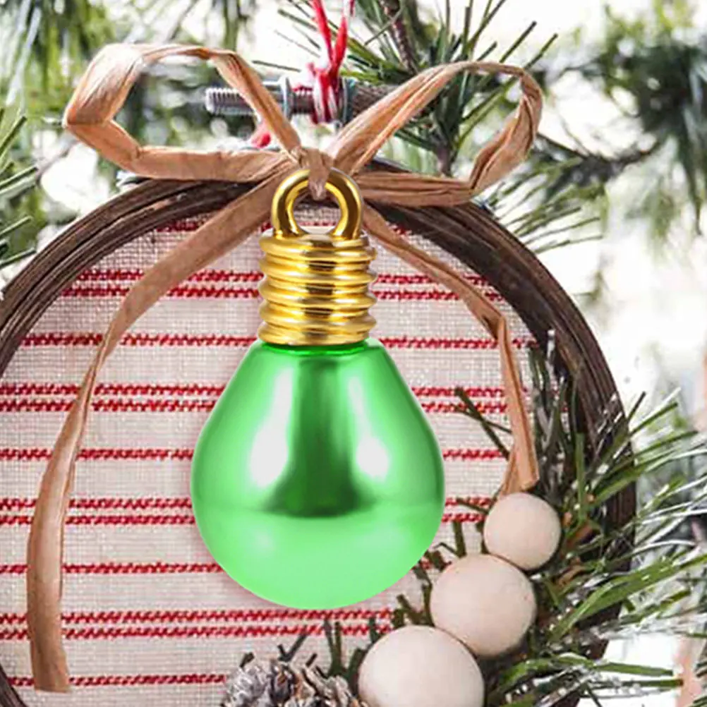 

100 шт. пластиковых мини-бусин в форме лампочек с большим отверстием для изготовления украшений, браслетов, ожерелий, рождественских поделок