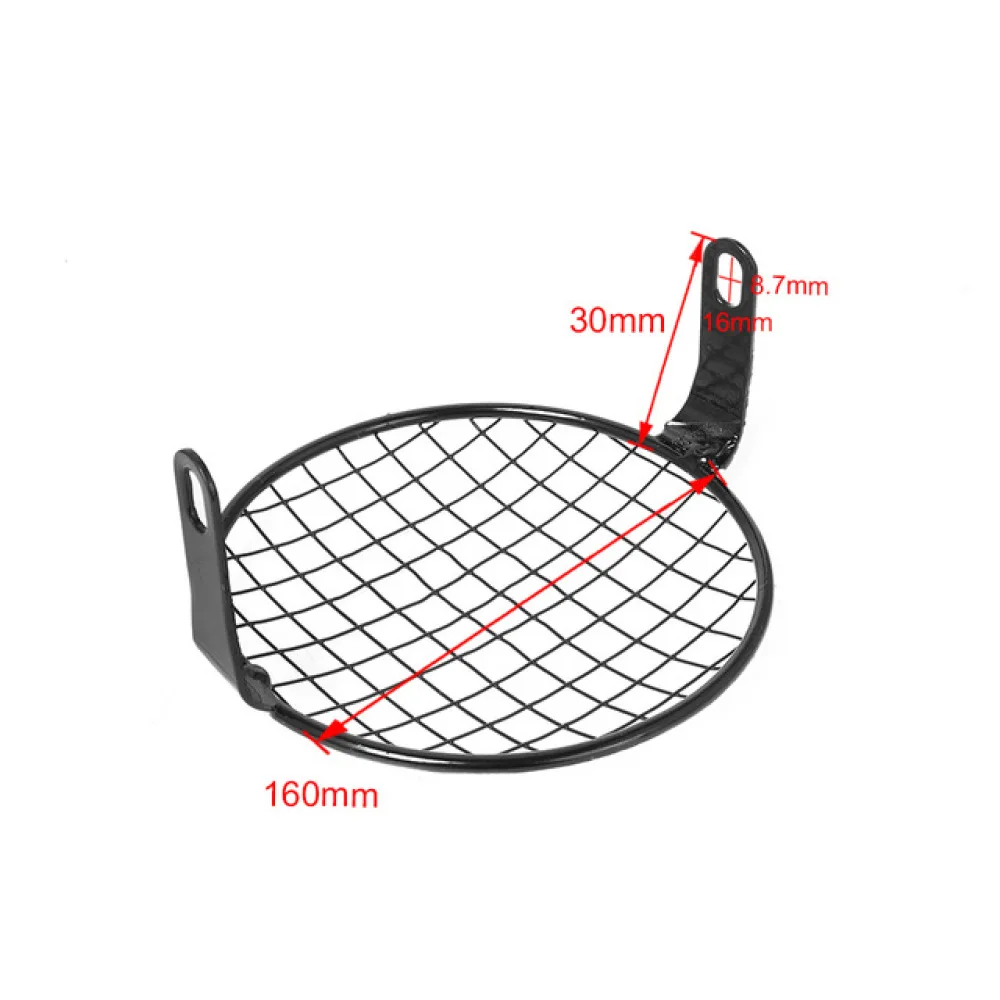 Universal Black Retro Headlight Grill Guard For CG125 GN125 Motorcycle Vintage Round Lamp Protector Mesh Cover Parts