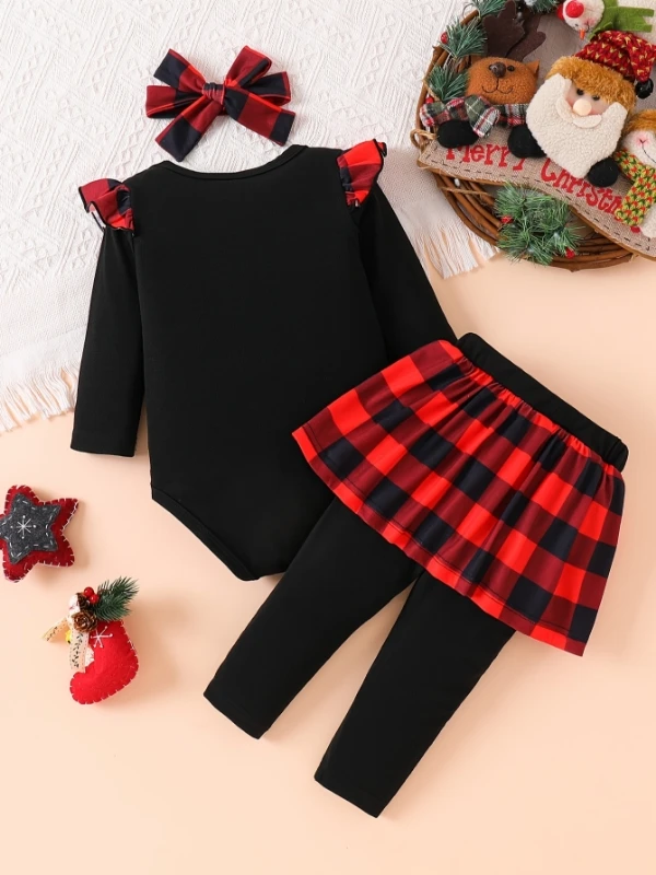 Baby Girl Christmas 3-Piece Set: 