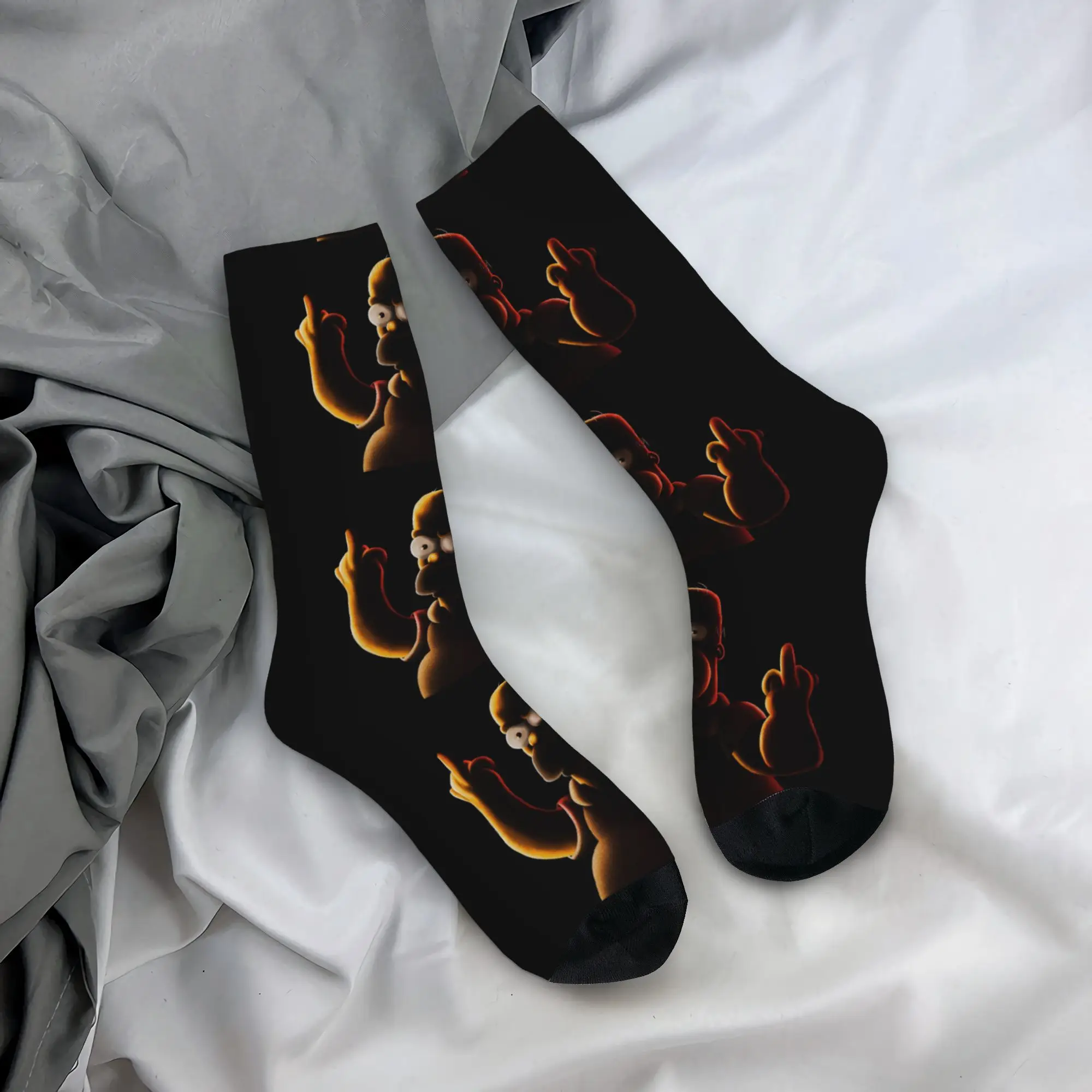Autumn Winter Cool Women Men Cartoon S-Simpsons Socks  Breathable Skateboard Socks