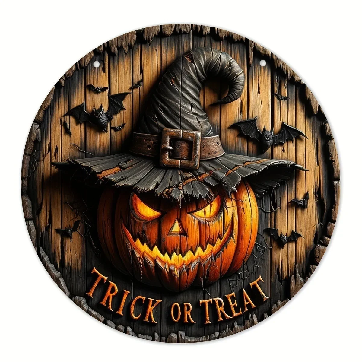 Halloween Black Cat Pumpkin Ghost Hanging Pendant Ghost Festival Circular Wooden Board Trick or Treat Happy Halloween Party 2024