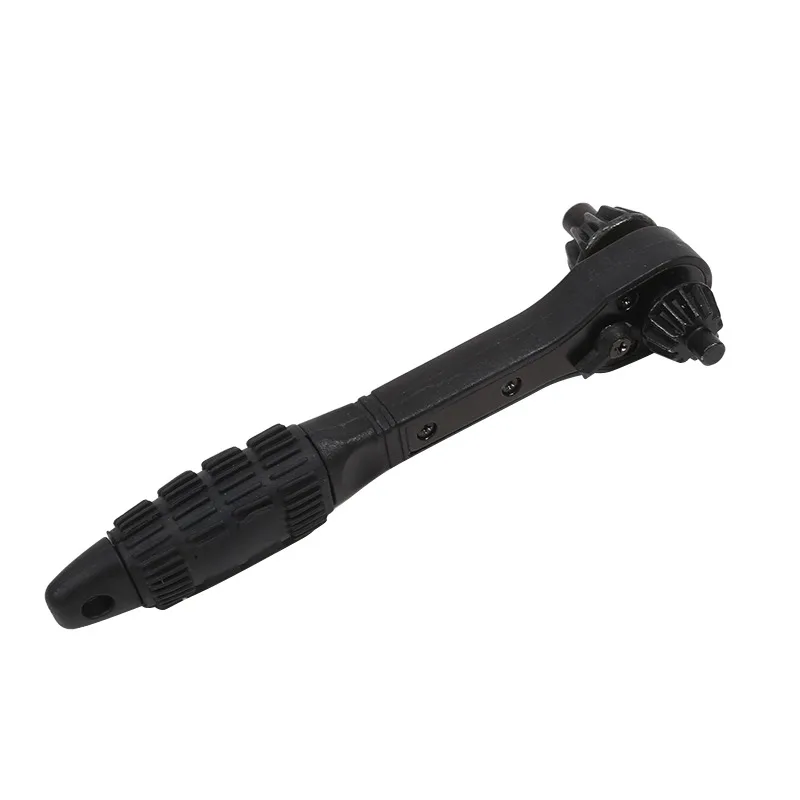 S/L Multi Functional 2-in-1 Black Ratchet Drill Chuck Key Dual Use Wrench At Both Ends Hand Tool Socket Accessories