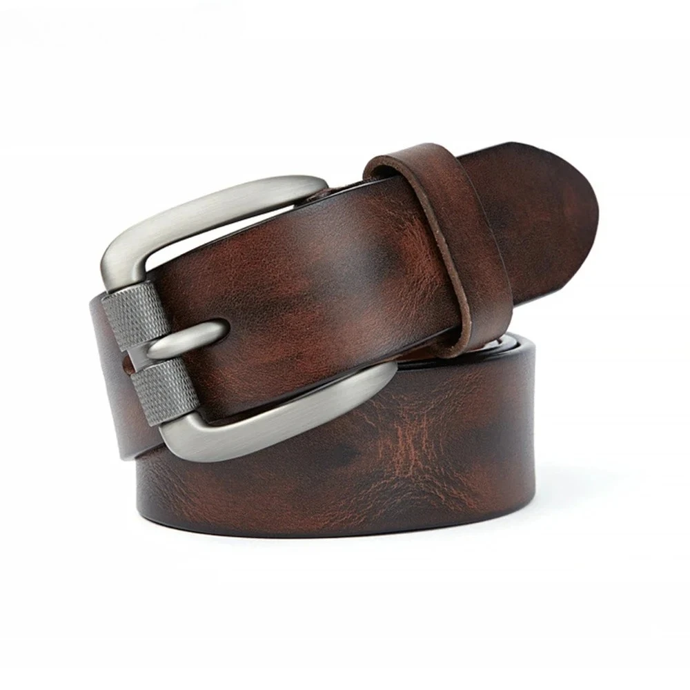 

Dark Coffee Genuine Leather Belt Male Vintage Men Belt for Trousers Brown Leather Men Casual High Quality Black Real Leather