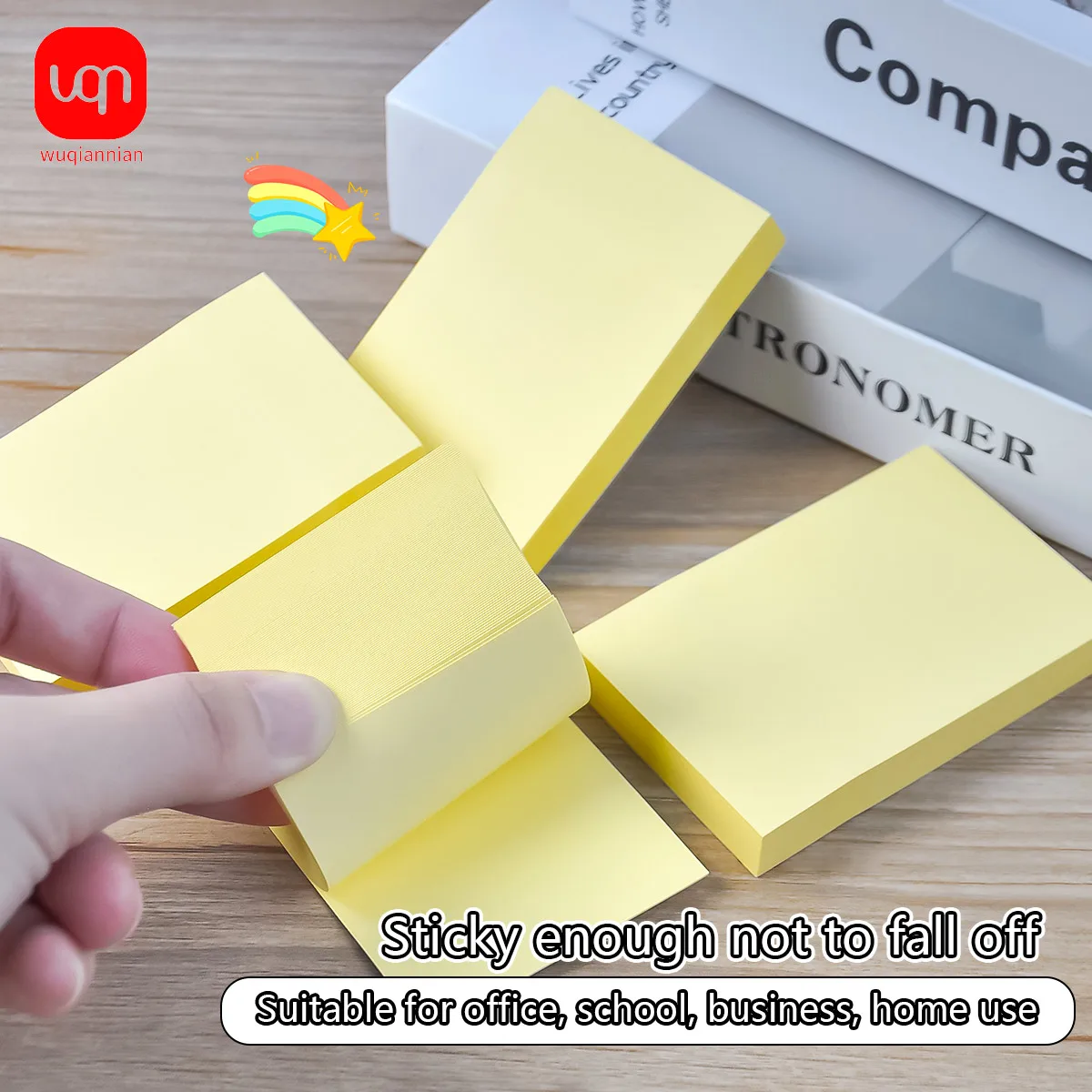 WQN-3/6/12PCS Note adesive autoadesive 2*3 pollici riutilizzabili adatte per appunti, ufficio, scuola e forniture per ufficio