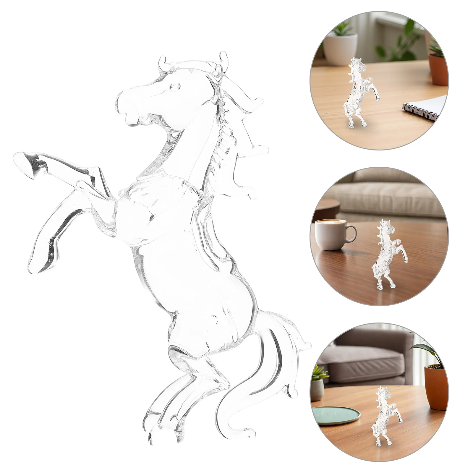 

Crystal Horse Sculpture 2026 Chinese New Year Decor Clear Equestrian Table Sculpture Home Office Decor