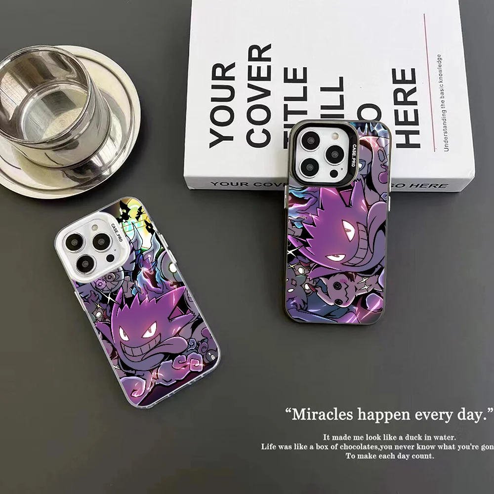 P-Pokemon-Gengar Grande Phone Case IMD Color Silver Shell For IPhone 16 15 14 13 12 Pro Max Plus