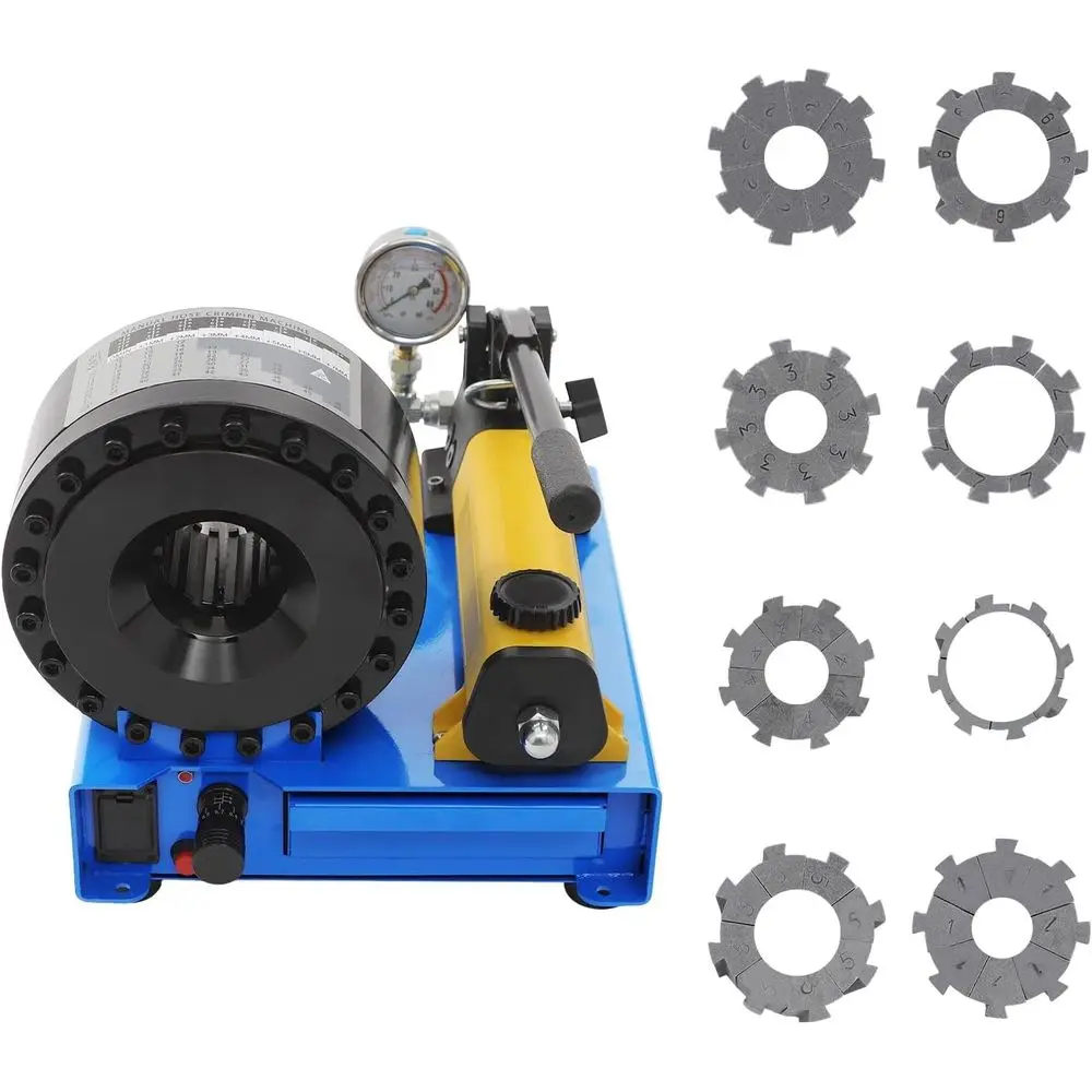 

Portable Handheld Hydraulic Hose Crimping Machine with 8 Mold Sets for High-Pressure Hoses