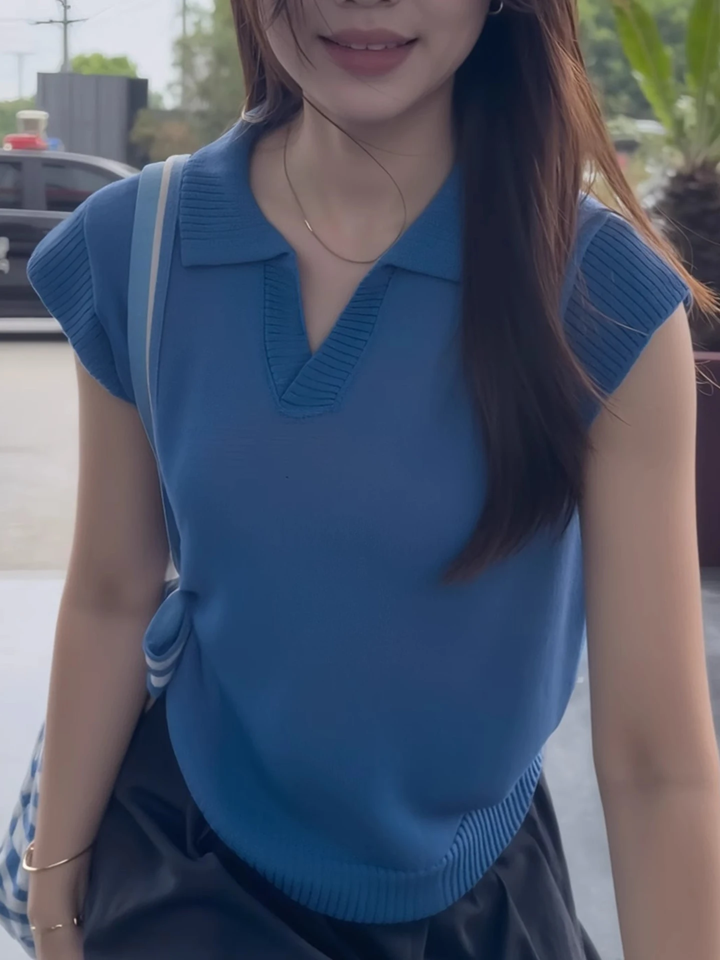 

Свободный ледяной шелк ort Sve вязаный топ, повседневная, приятная для кожи, летняя футболка, корейская, удобная, дышащая, для похудения