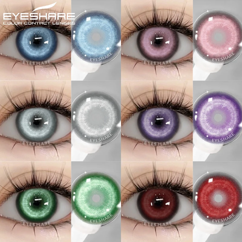 EYESHARE 1 Paar farbige Kontaktlinsen Cosplay Lila Kontaktlinsen Halloween Anime Beauty Makeup Lens Rosa Kontakte Rote Linsen