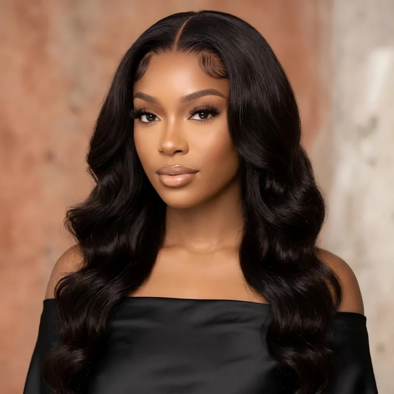 

Glueless Body Wave Lace Front Synthetic Wig Pre Plucked Baby Hair Natural Heat Resistant Loose Wave Fashion Casual Daily Office