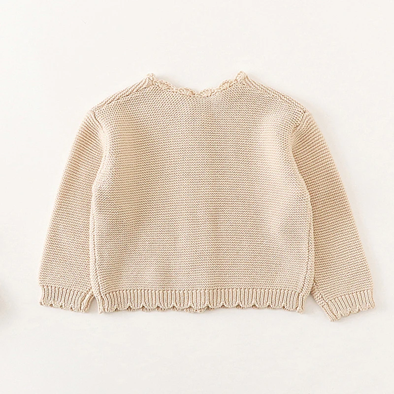 2025 New Autumn 0-3Yrs Children Clothes Infant Baby Girls Knitting Cardigan Long Sleeved Solid Color Newborn Baby Girls Sweater