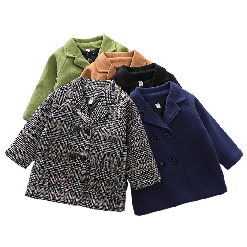 

Детская клетчатая куртка для девочек 2-7 лет, пальто с длинными рукавами, теплая осенняя детская одежда для девочек, наряды