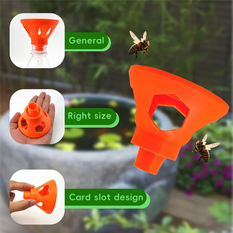 AT29-2Pcs علة الماسك البلاستيك النحل الماسك متعدد الثقوب قابلة لإعادة الاستخدام الحشرات فخ دوامة واجهة الفاكهة فخ الذباب الفناء #6