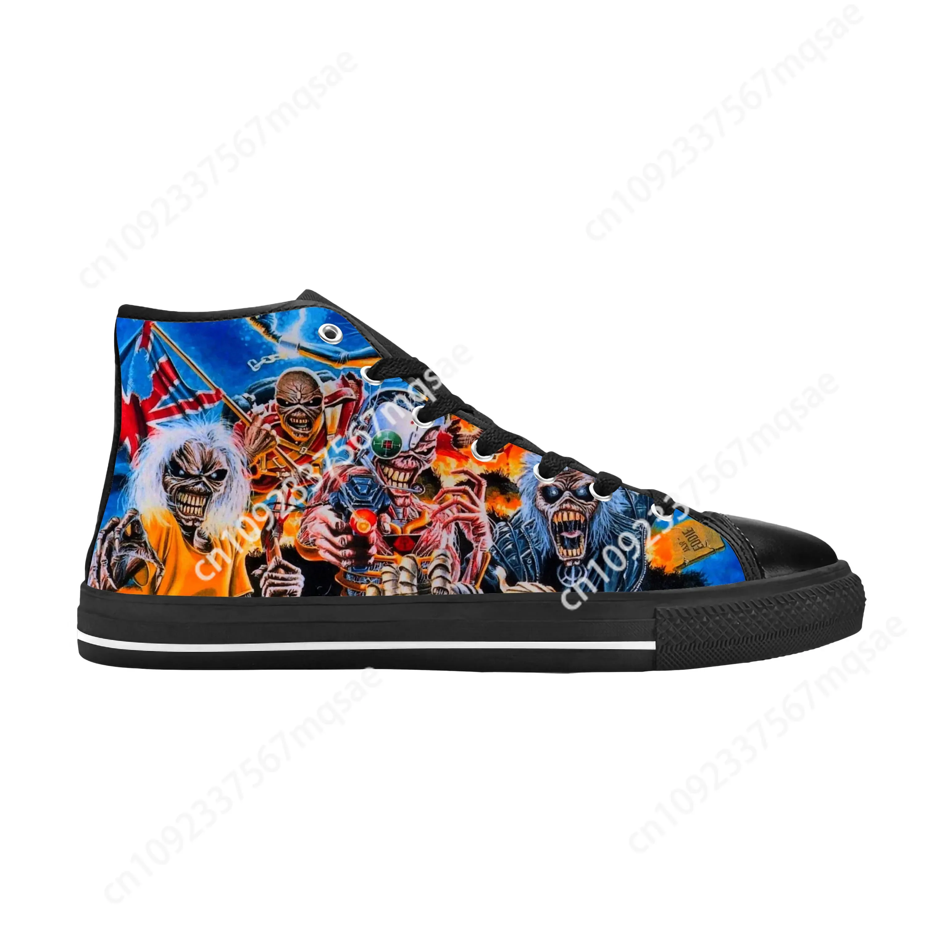 Maidens Heavy Metal Rock Band Singer Music Iron Casual Cloth Shoes High Top Comfortable Breathable Custom Men Women Sneakers