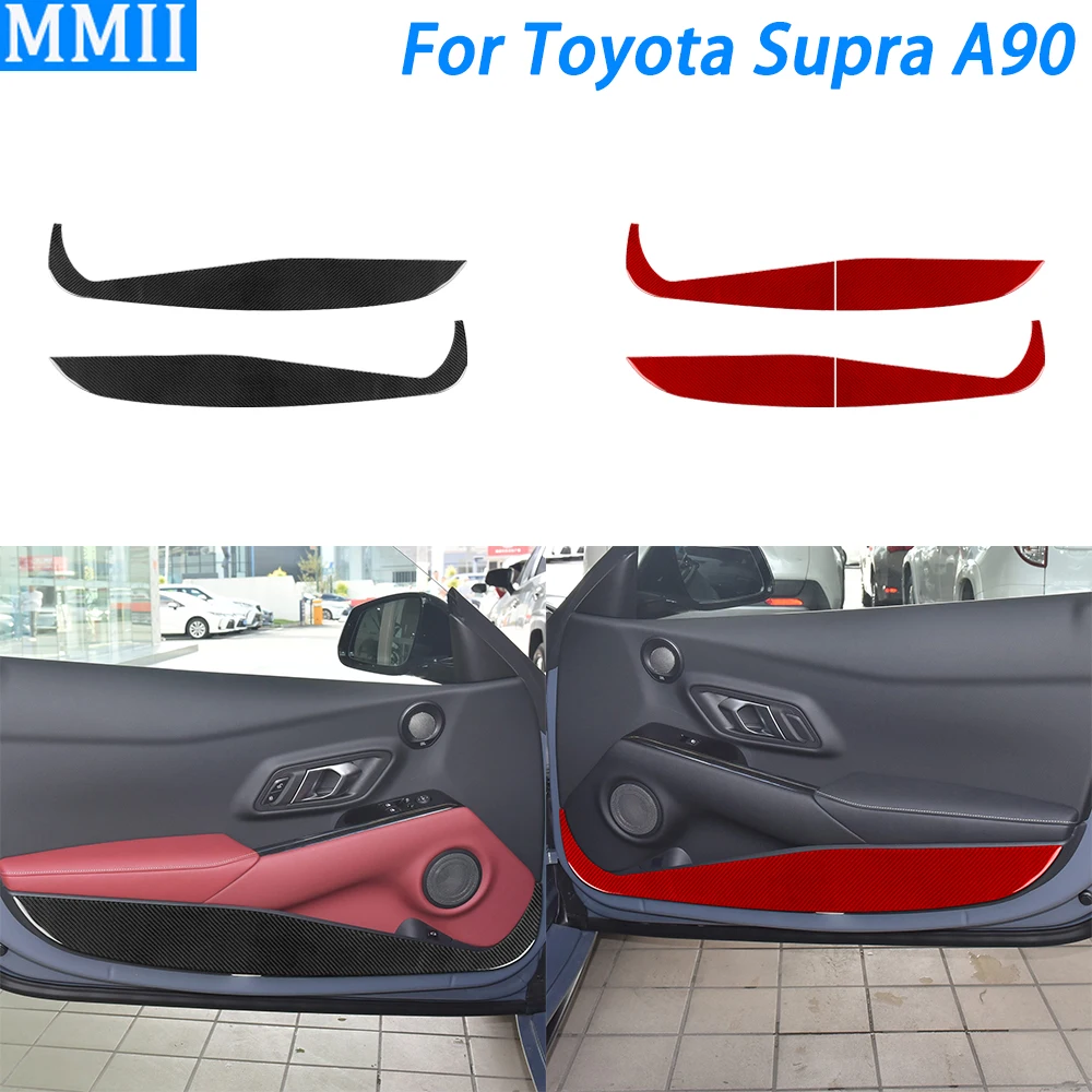 

Для Toyota Supra A90 2019-2022 внутренняя дверная панель из углеродного волокна, защитная крышка, накладка, аксессуары для салона автомобиля, наклейка