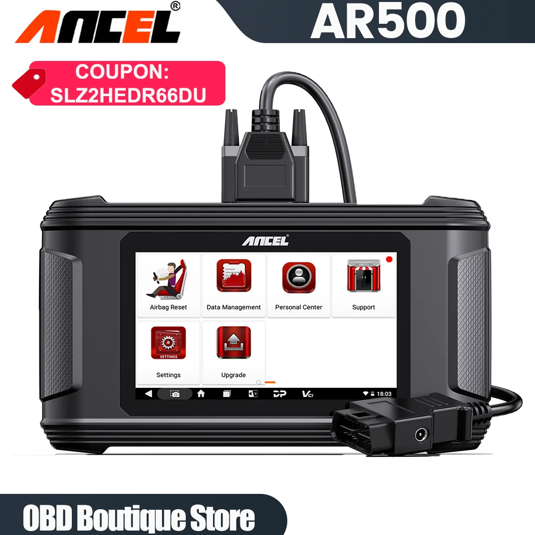 ANCEL AR500 OBD2 Scanner SRS Auto Reset Tool Write EEPROM/FLASH Airbag Reset Read/Clear Crash Data Battery Module Diagnostic