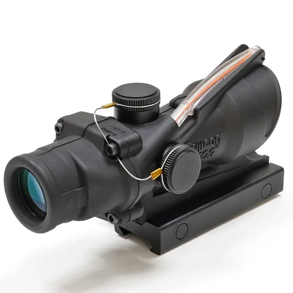 

ACOG 4x32 Fiber Illuminated Red Chevron Scope with Killflash and Embossed Logo Hunting Rifle Scope