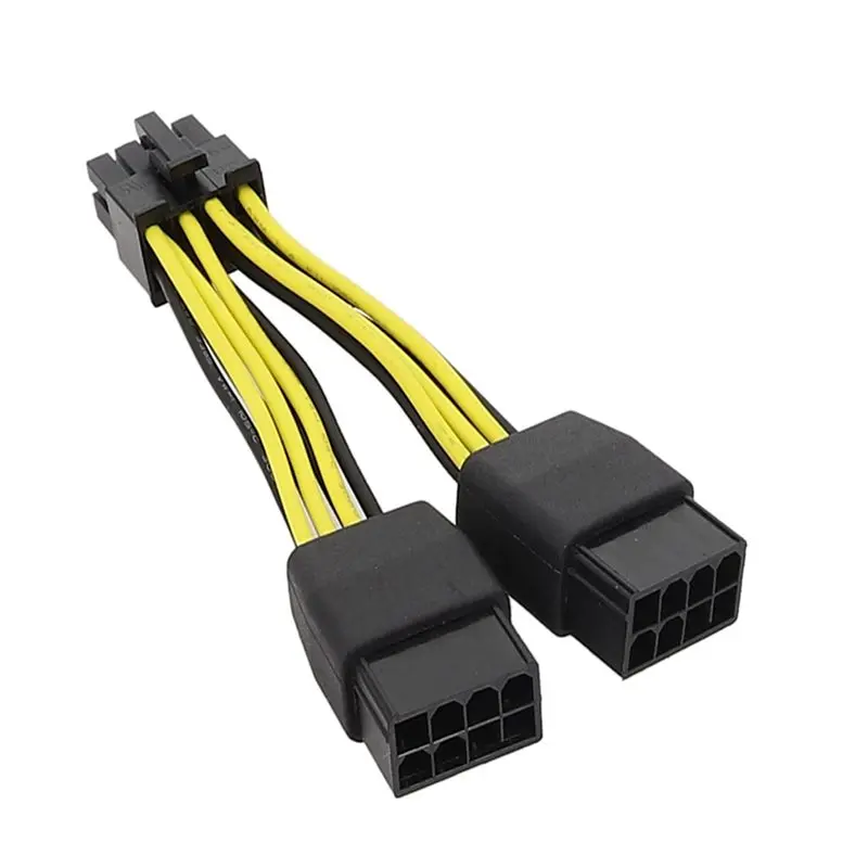 FULL-4X Dual 8Pin To 8Pin Power Cable Graphics Card Power Cord Cable For TESLA K80/M40/P100/V1 GPU 10Cm, A