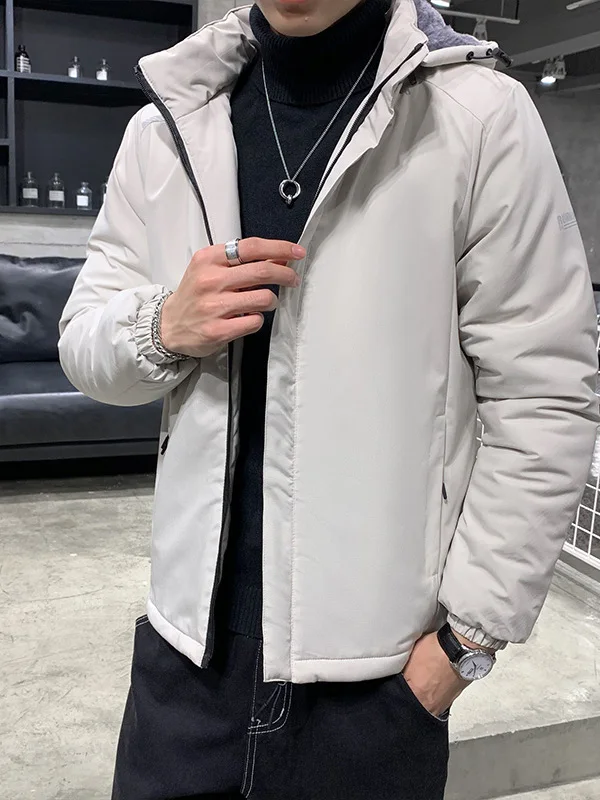 

2025 New Men's Thiened Fce Lined Climbing Jaet Windproof Winter Coat Warm Cotton Padded Coat Stand Fit Faion Urba...