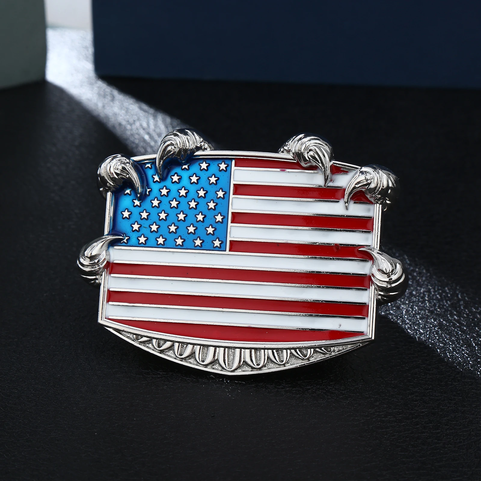 Western denim zinc alloy American flag men's western metal tool buckle, used for men's belt accessories