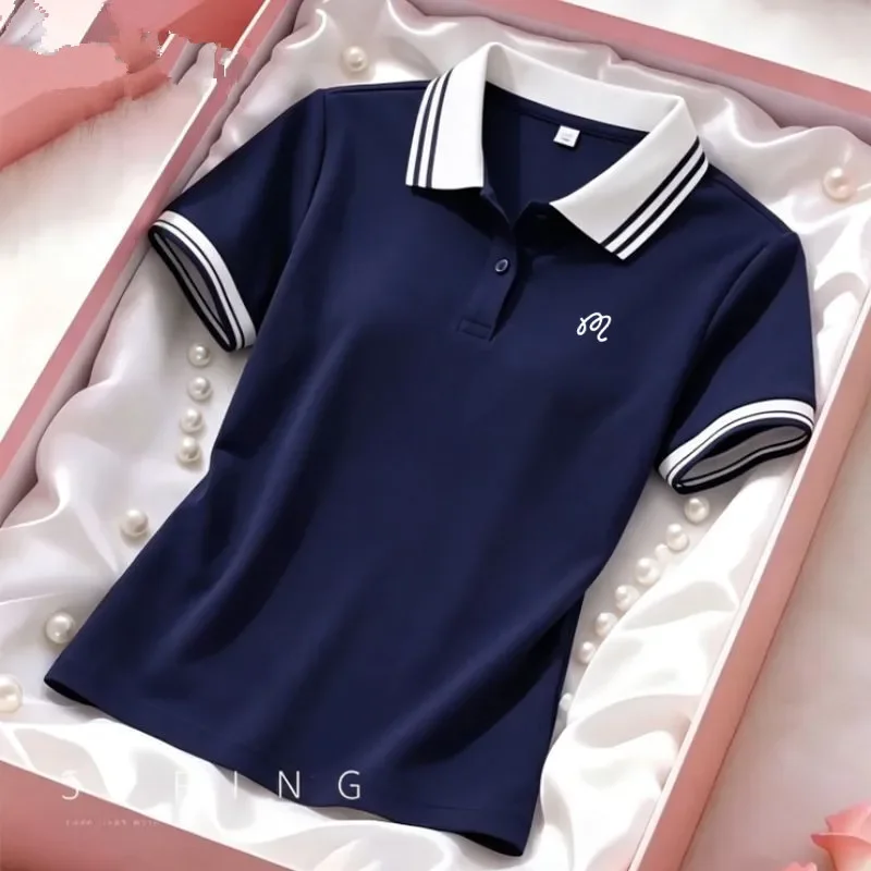 Korean Authentic Golf Short Sleeve Women Golf Wear2026Summer New Polo Shirt Outdoor Quick-dry Sports Tee Women Golf Clothing