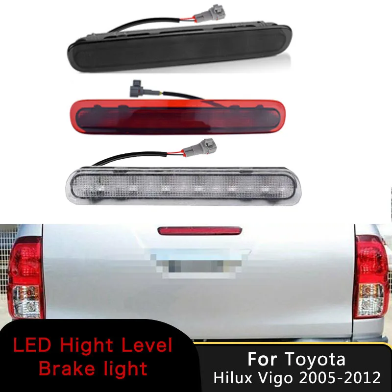 1 pçs para toyota hilux vigo 2005-2012 luz de freio de montagem alta 3a luz de freio lâmpada de freio led montagem alta montagem traseira vermelho preto branco