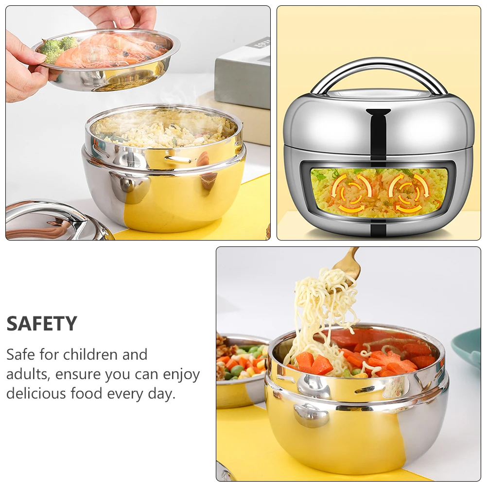 

Stainless Steel Leakproof Food Container Double Layer Insulation Office School Picnic Safe Eco Friendly Easy Clean