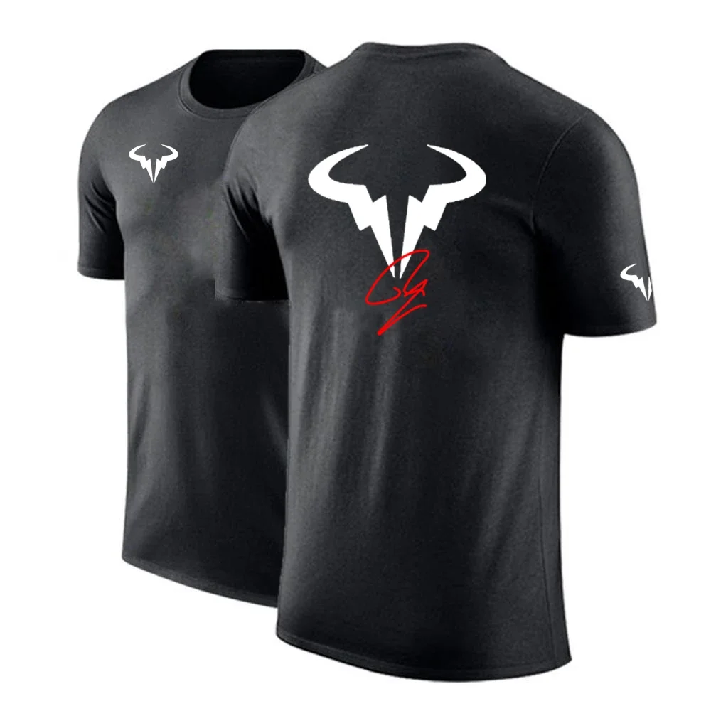 Rafael Nadal 2024 Men's Tennis Player New Comfortable Tees Round Neck Solid Color Short Sleeves Cotton Fashion Print Casual Tops