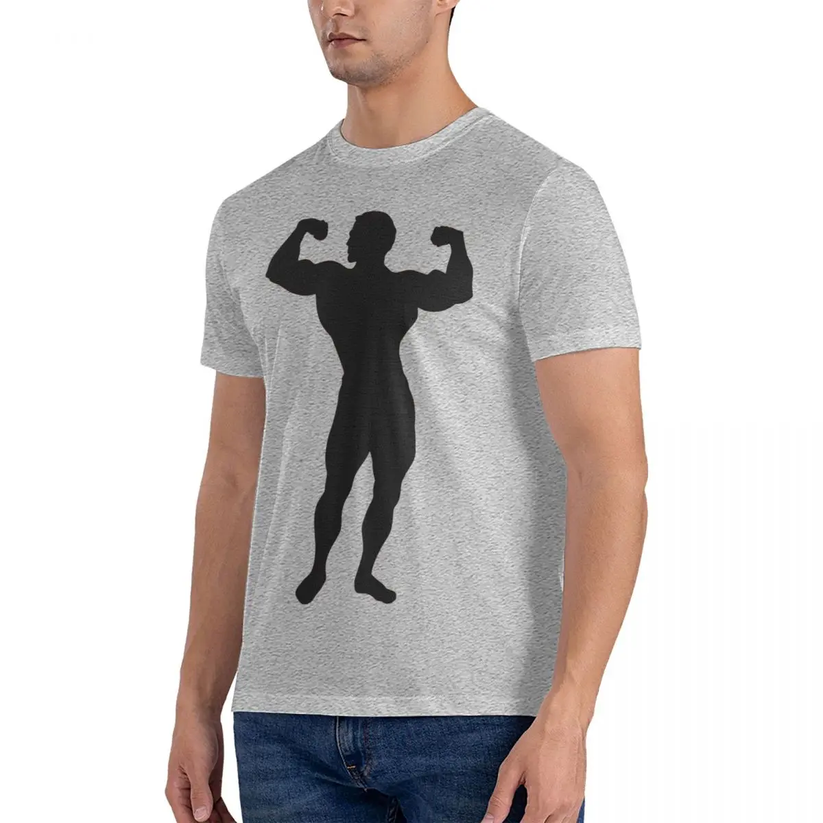 Pose T-Shirts for Men Grappler Baki Fashion Cotton Tee Shirt Round Collar Short Sleeve T Shirts Graphic Clothes