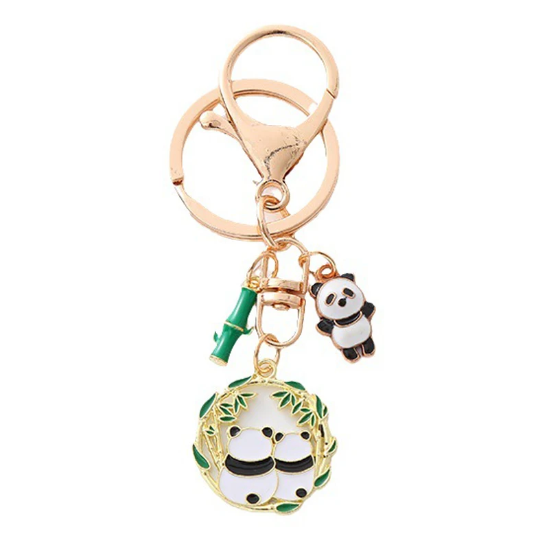 Cute Panda Key Chain for Bag Strap Ornament Chinese Style Handmade Handbag Pendant Charm Keyrings Bag Accessories Adornment