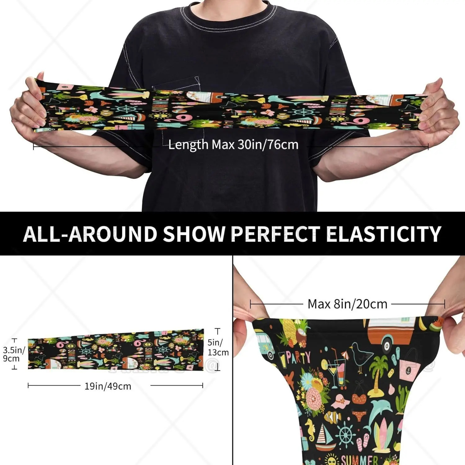 Hello Summer Print Arm Sleeves Cooling UV Sun Protection Sports Compression  for Men Women Golf Basketball Arm Sleeves