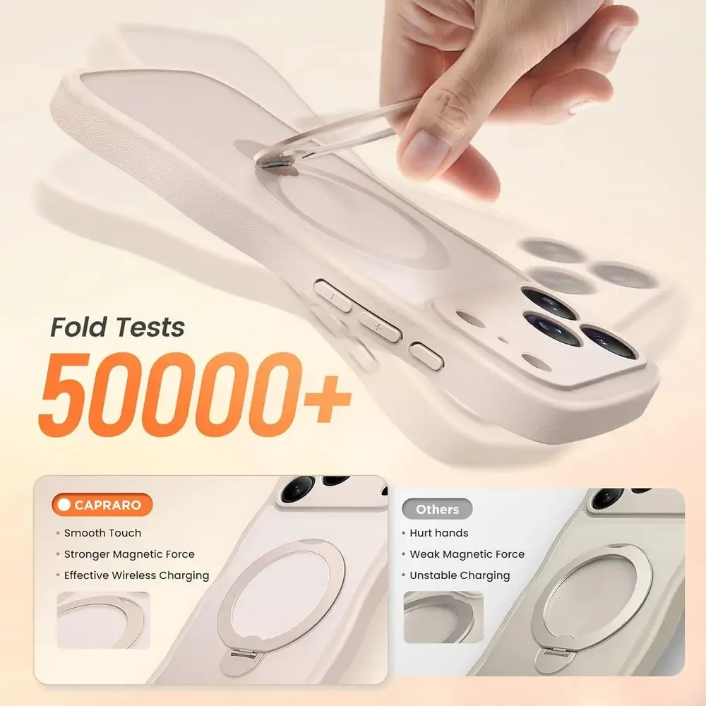 per iPhone 17 Pro Max Custodia con 360 °   Supporto magnetico Spin per donna, [Compatibile con MagSafe] [Protezione completa della fotocamera] Cute Wave