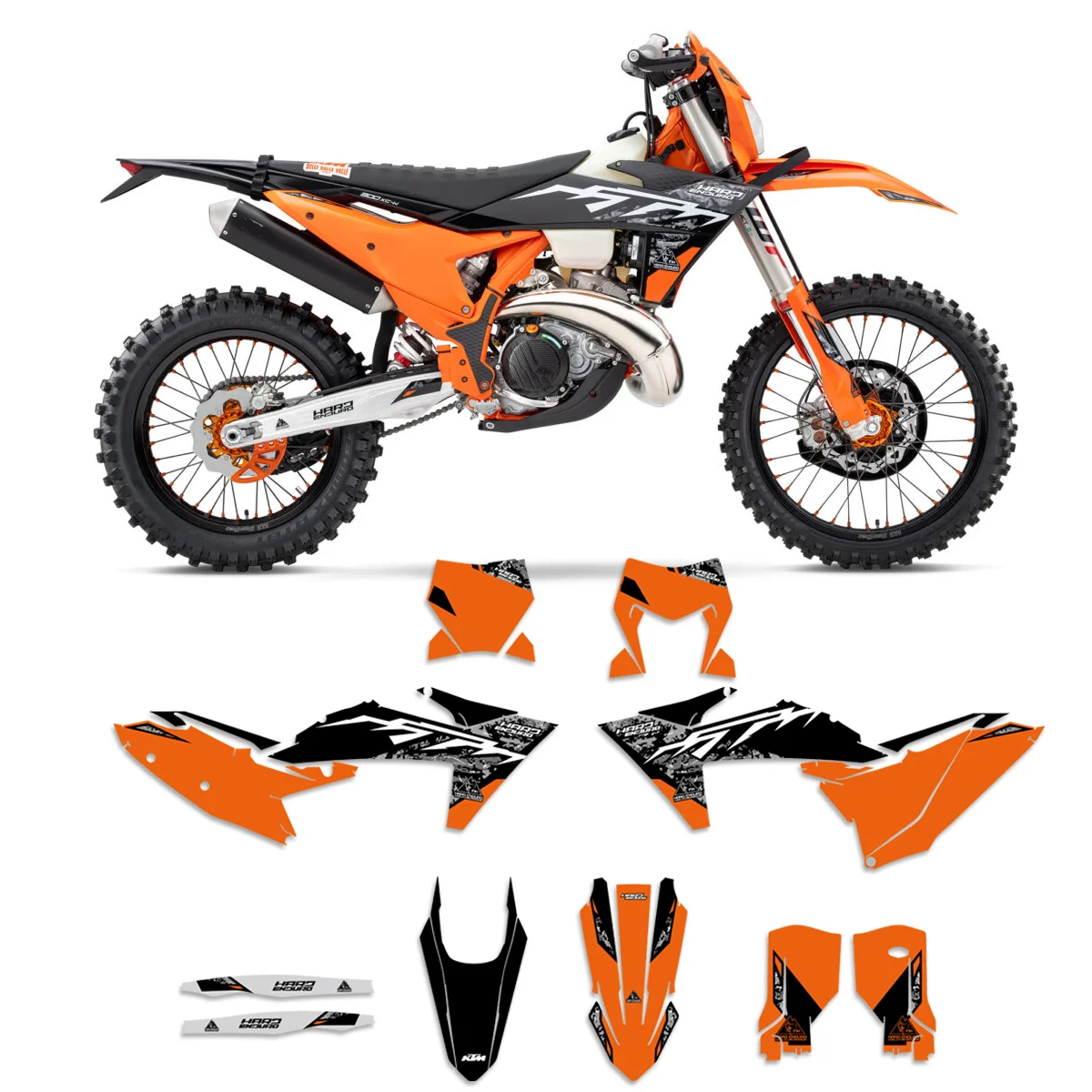 For KTM HARDENDURO EXC EXCF XCW 2017-2027 SX SXF XC 2025-2027 125 250 300 350 450 500 Graphic Sticker Decal Background Kits