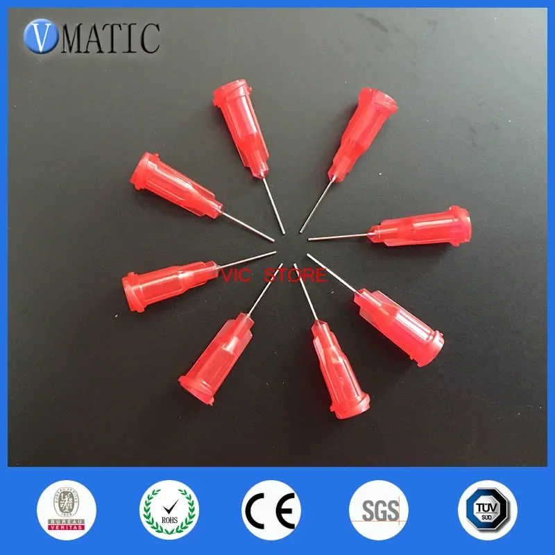 Free Shipping Best Selling Plastic Syringe Needle Tip 100Pcs 25G Red 0.5'' 1/2 Inch Length Glue Dispensing Needle Tips Nozzle