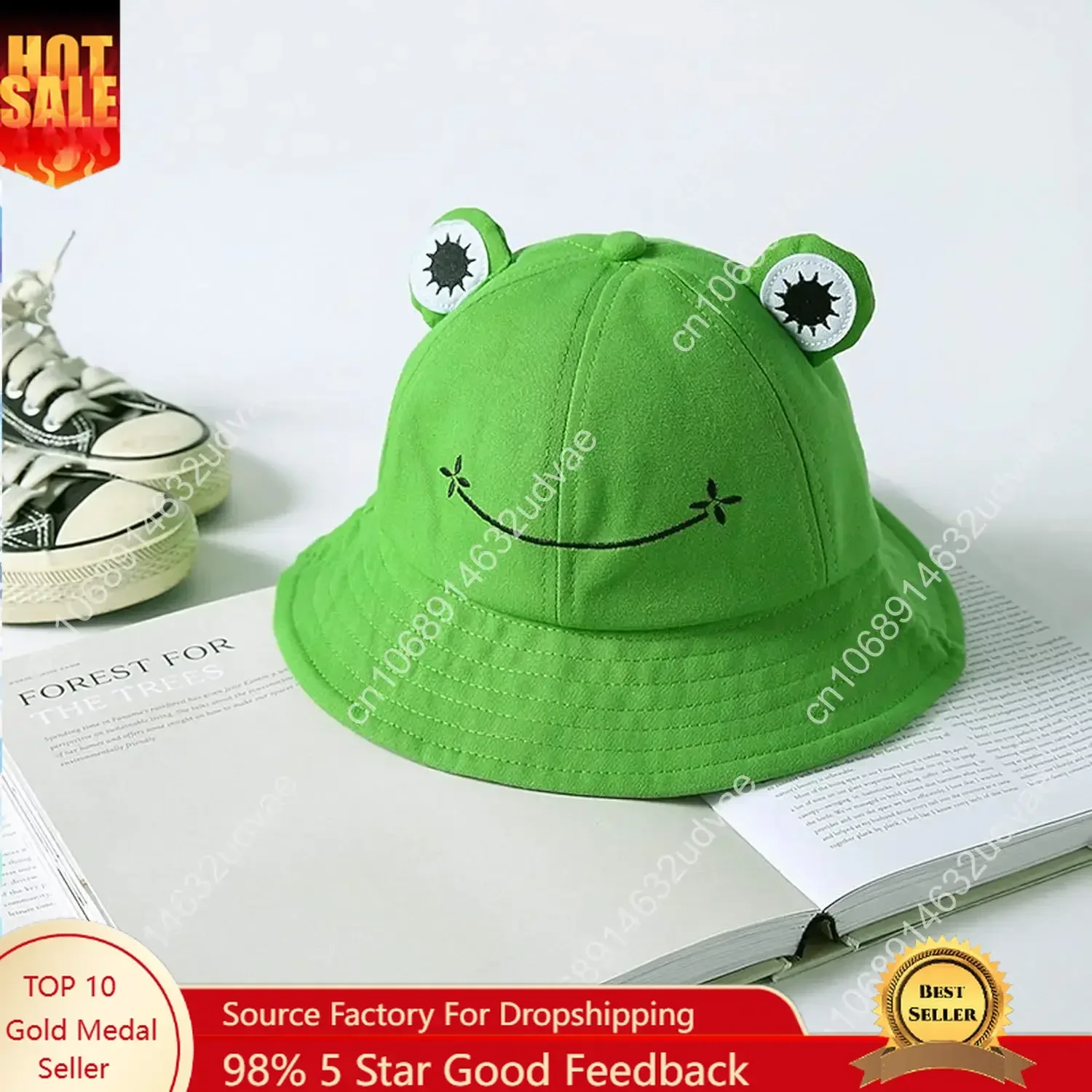 

Frog Bucket Hat - Cotton Funny Fisherman Hat for Adult Teens & Men