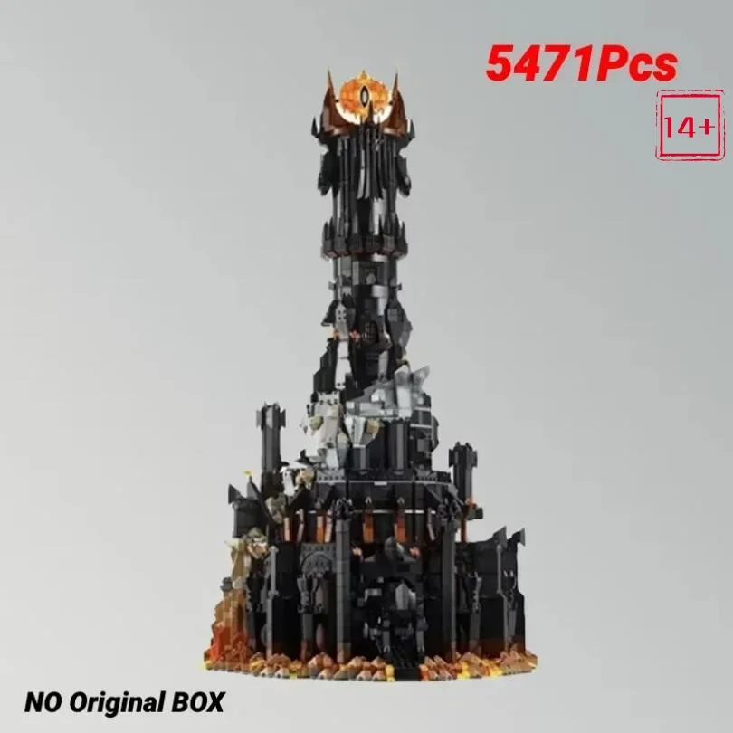 2026 Trendsetter: 5471PCS Large Black Tower with Evil Eyes – Aesthetic Building Kit for Home Decoration, Perfect for Gifts.