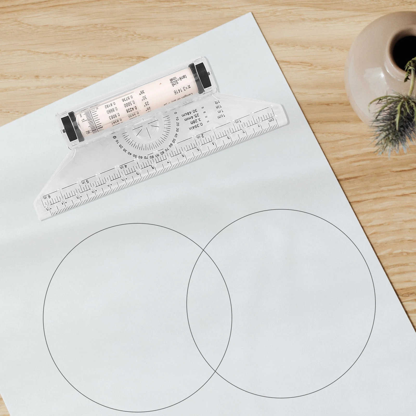 2 قطعة تصميم الرسم مسطرة متوازية شفافة خفيفة الوزن لأداة منقلة قياس الزاوية مسطرة دوارة متعددة الوظائف
