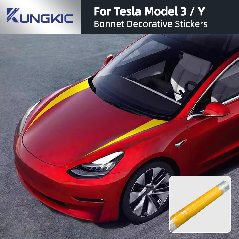 

For Tesla Model Y 2020 2021 2022-2024 Model 3 2019-2023 Car Hood Bonnet Decoration Stickers Trim Strips Accessories