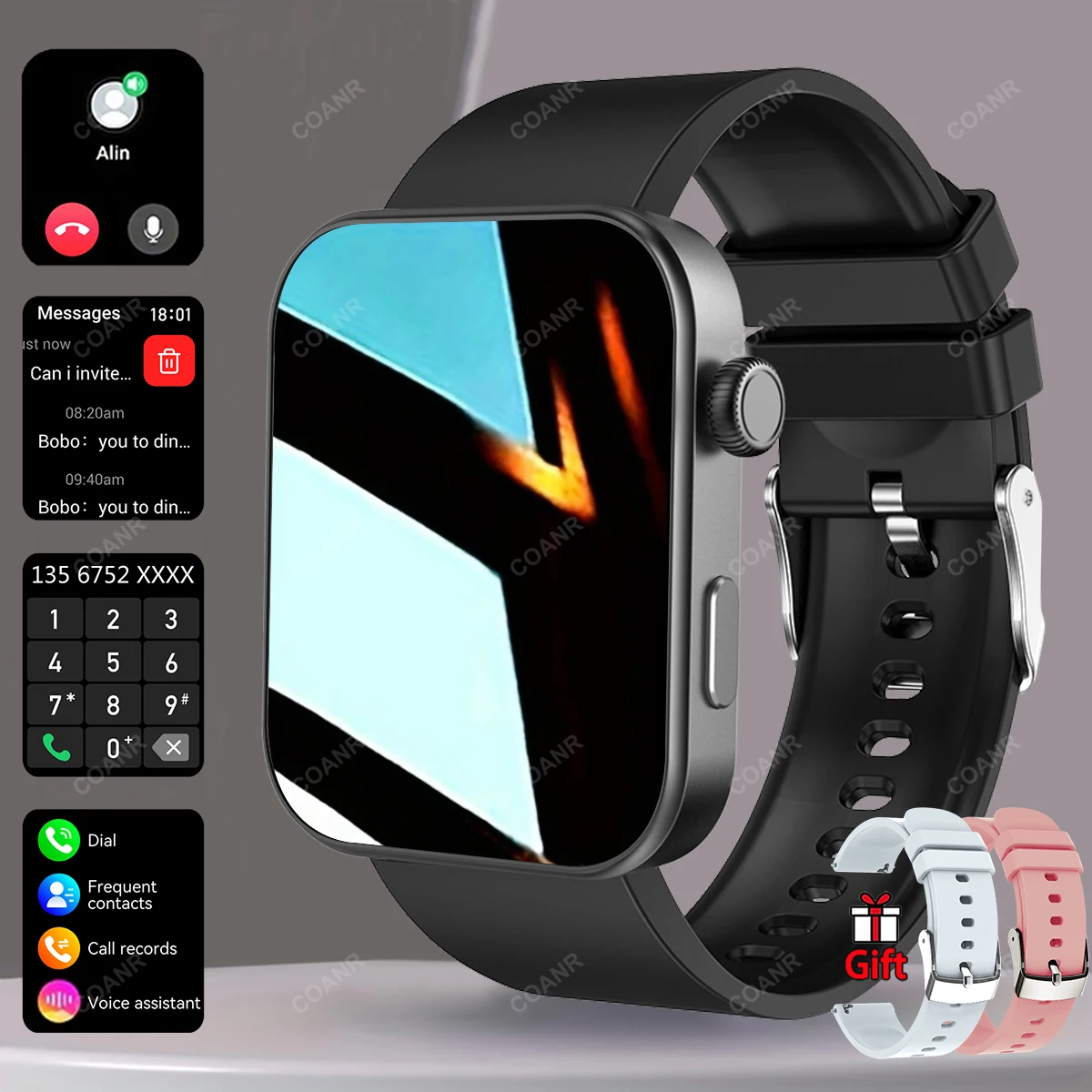 

Смарт-часы COANR New J11 PRO для мужчин и женщин с измерением пульса (возможность ответа/совершения звонков), фитнес-трекер, женские смарт-часы, 100+ спортивных режимов