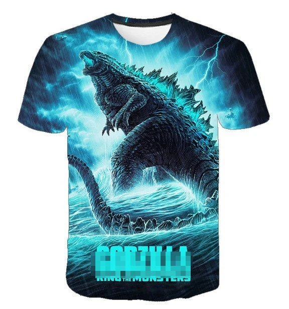 3D impresso dinossauro monstro camisa para adultos homens, Kong Cosplay, manga curta, festa ao ar livre t-shirt, filme traje tops, meninos e meninas, novo