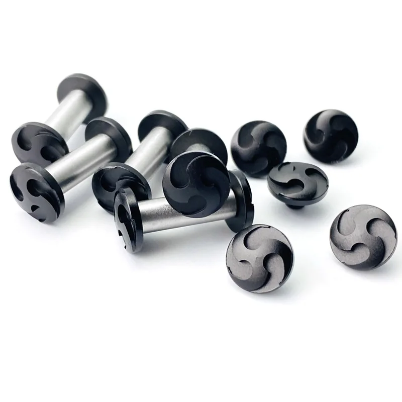 5 Sets/lot Stainless Steel Material Knife Handle M4 Thread Lock Screws Spindle Rivet Nail Fasteners Buckles DIY Making Parts