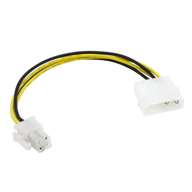 Angitu ATX/CPU 4pin Male to IDE/Molex 4pin Power Supply Adapter Cable Desktop IDE 4d to Motheweboard 4p Power Extension Cable