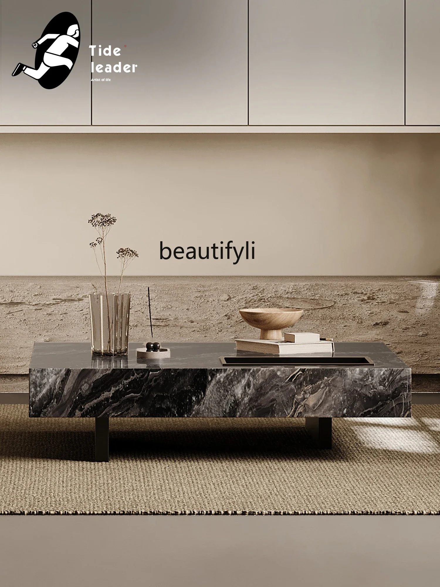 Simples moderno Slate Tea Table, High Sense Slate, Praça Coffee Table, pequeno apartamento, Designer